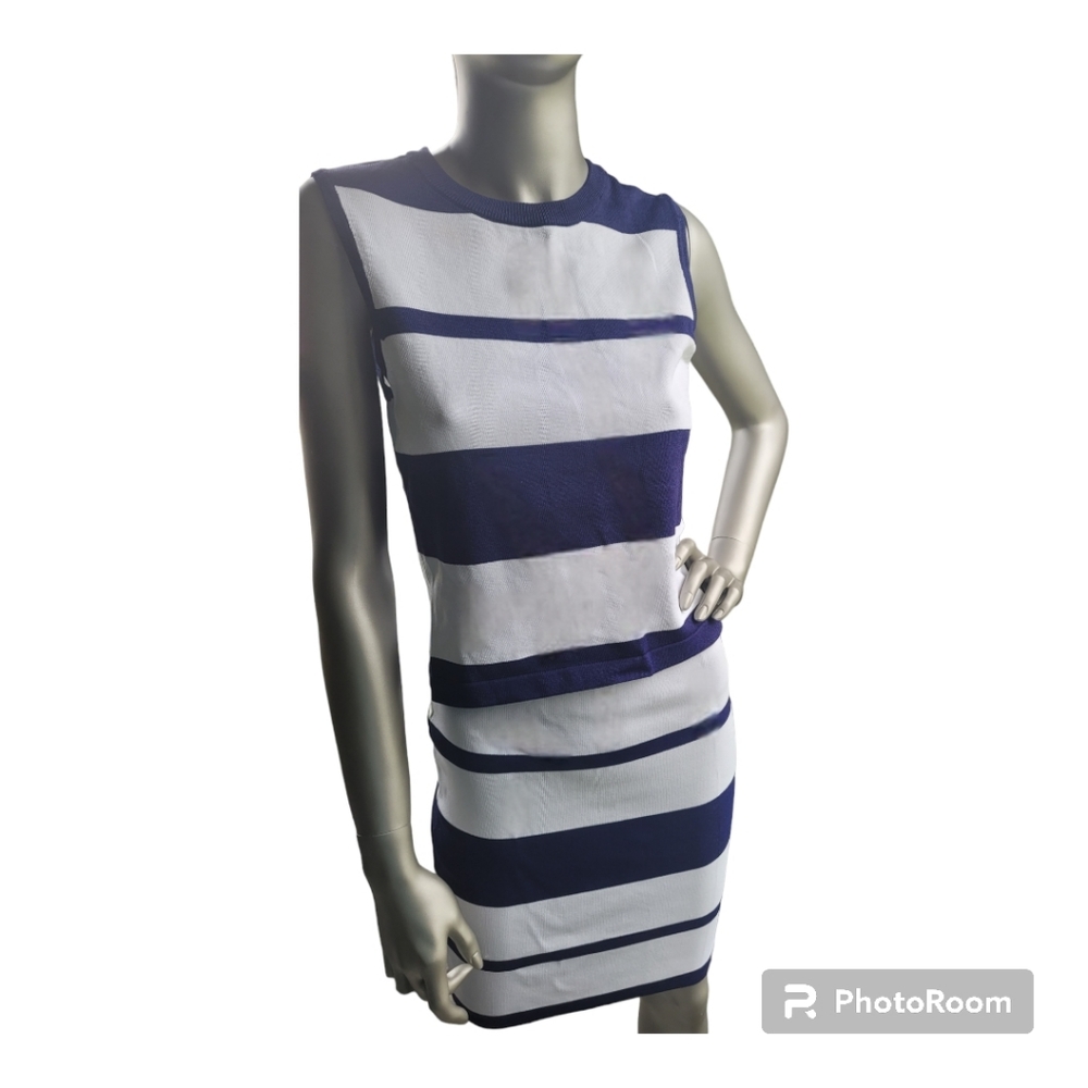 Navy and White 2pc Skirt Set